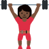 🏋🏿‍♀️ woman lifting weights: dark skin tone display on Twitter